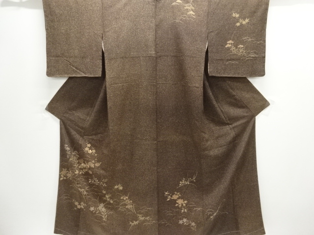 JAPANESE KIMONO / HOMONGI / TSUMUGI / EMBROIDERY / FLOWER & PLANT 